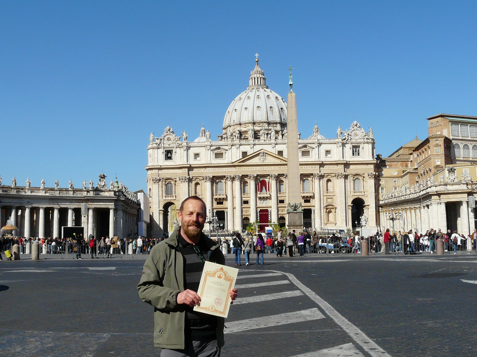  Er hat sein Ziel erreicht: Am Karfreitag 2010 war Abele auf dem Petersplatz in Rom 