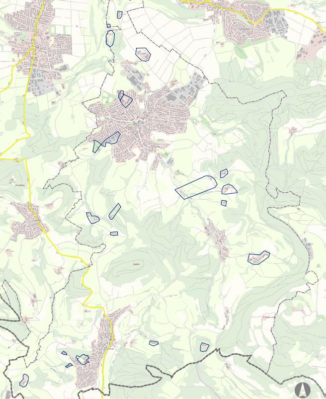  Abbildung: geplante Ausbaugebiete in der Gemeinde Waldstetten 