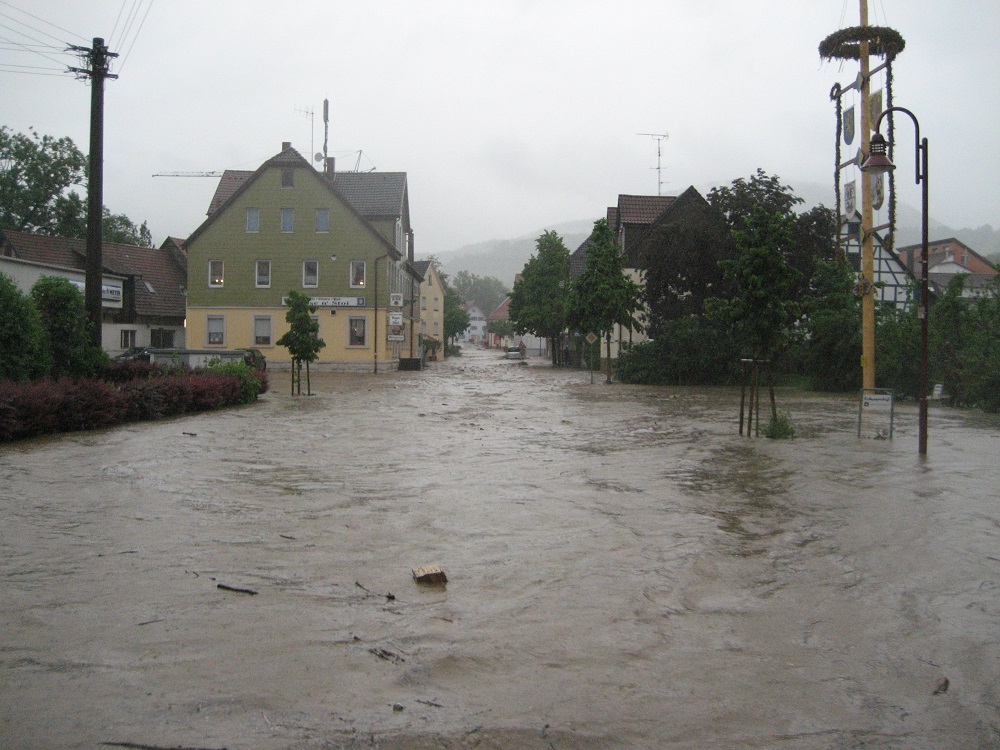  Hochwasser am 29. Mai 2016 in Waldstetten (Foto: FFW) 