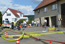 Gemeinsame Hauptübung der Freiwilligen Feuerwehr Waldstetten und Wißgoldingen mit dem DRK Wißgoldingen am 27. Juli 2019