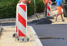 Baumaßnahme Stuifenstraße: Einbringen des Asphalts
