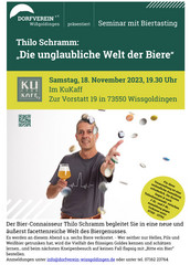 Die unglaubliche Welt der Biere mit Thilo Schramm - Seminar mit Biertasting